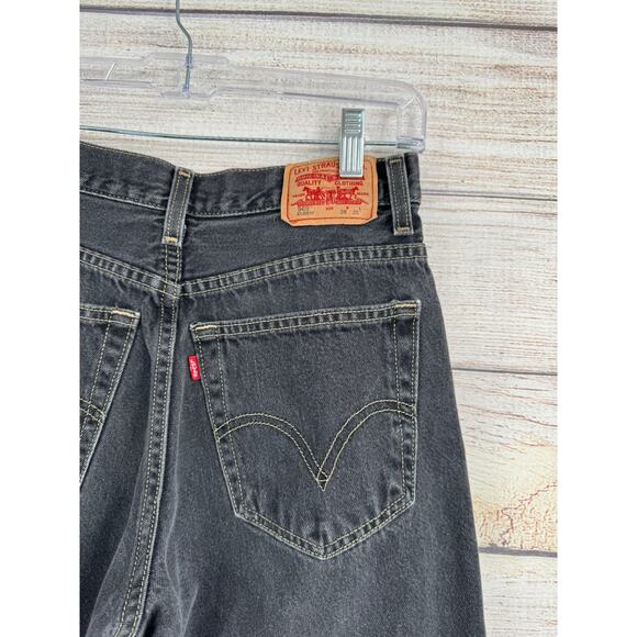 Vintage Y2K Levi's 569 Loose Straight Jeans Mens 28x28 Black Medium Wash Fade - Picture 4 of 8